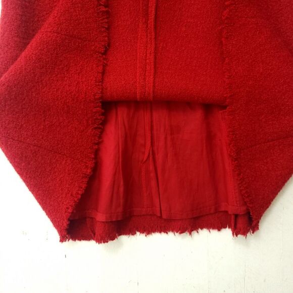 Sandra Angelozzi Red Wooly Skirt with Ribbon Trim - Picture 4 of 9